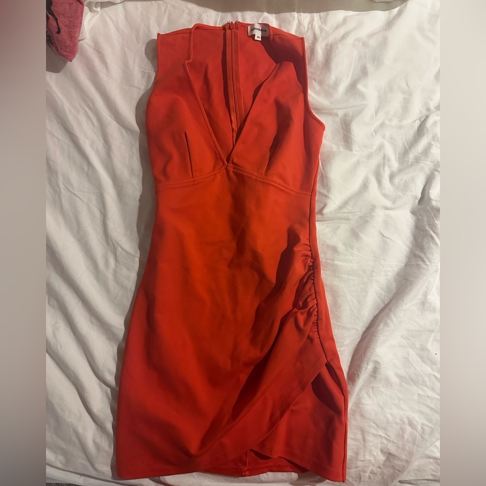 Superdown Vibrant One Shoulder Dress in Fiery Red